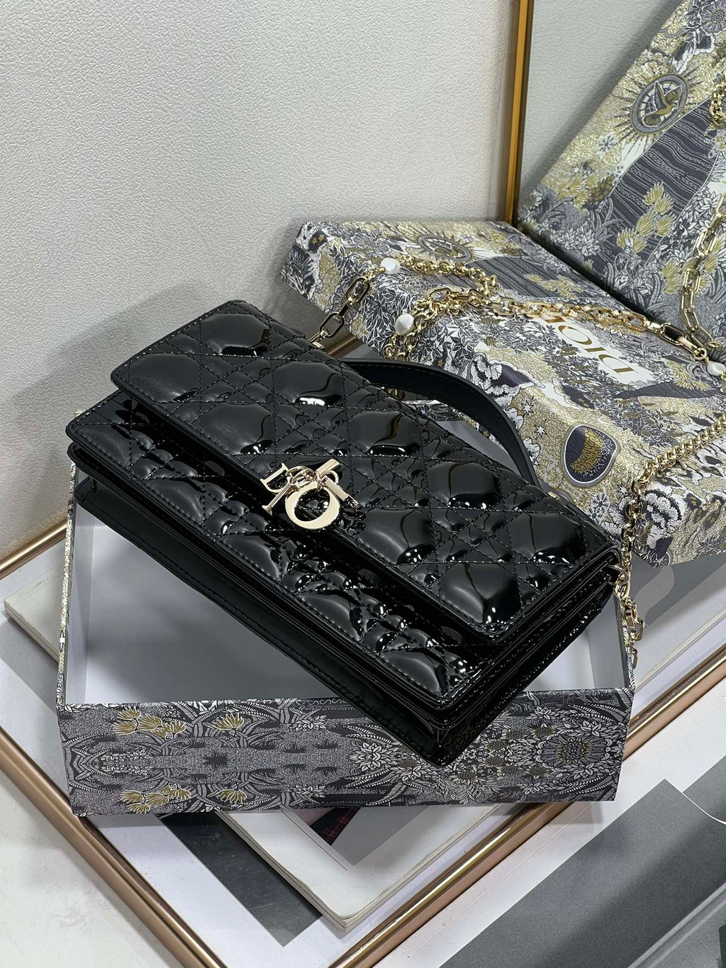 Glossy Quilted Patent Bag