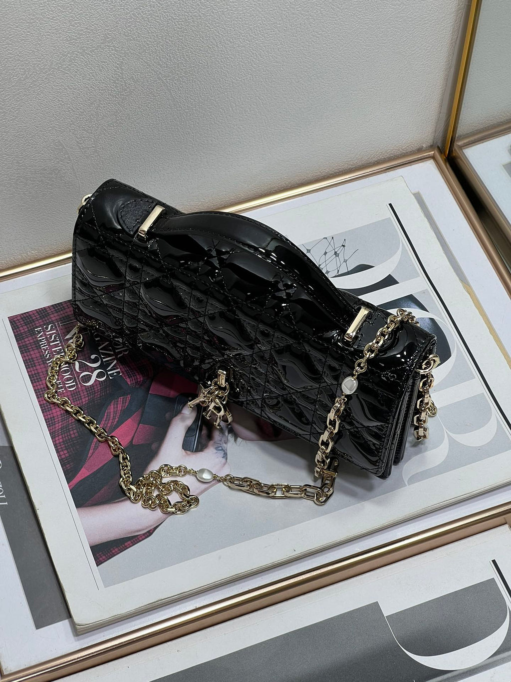 Glossy Quilted Patent Bag